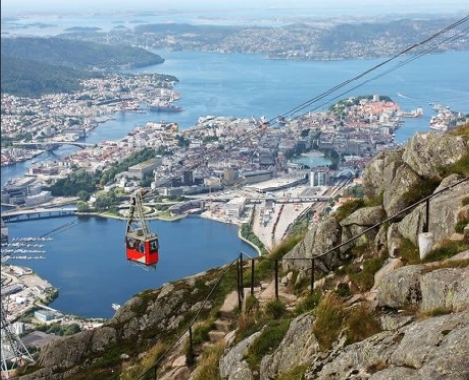 Ulriksbanen-taubane-Bergen-Norge-Ulriken-fjell-gondol-utsikt